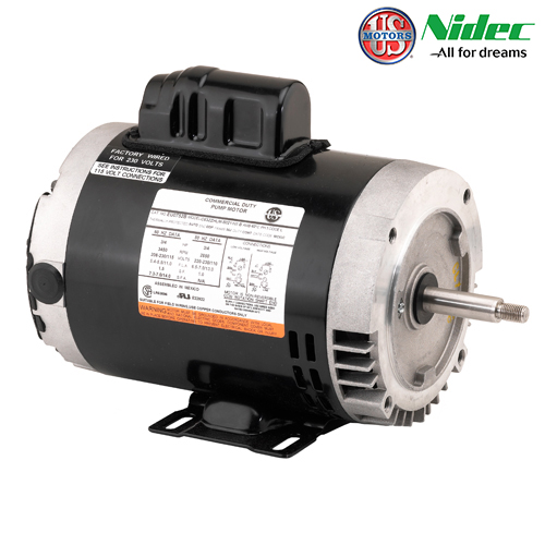 Image 2HP 3600 115/208-230/1/60-50 ODP 56J Commercial Pump Motors REMOVABLE BASE AUTO OVERLOAD 1.20SF